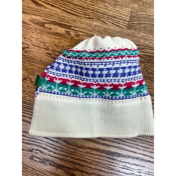 Stowe Woolens 100% Wool Non Itch Hem‎ Intarsia Winter Hat Made in Vermont USA - Picture 4 of 9